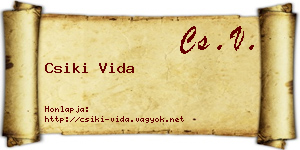 Csiki Vida névjegykártya